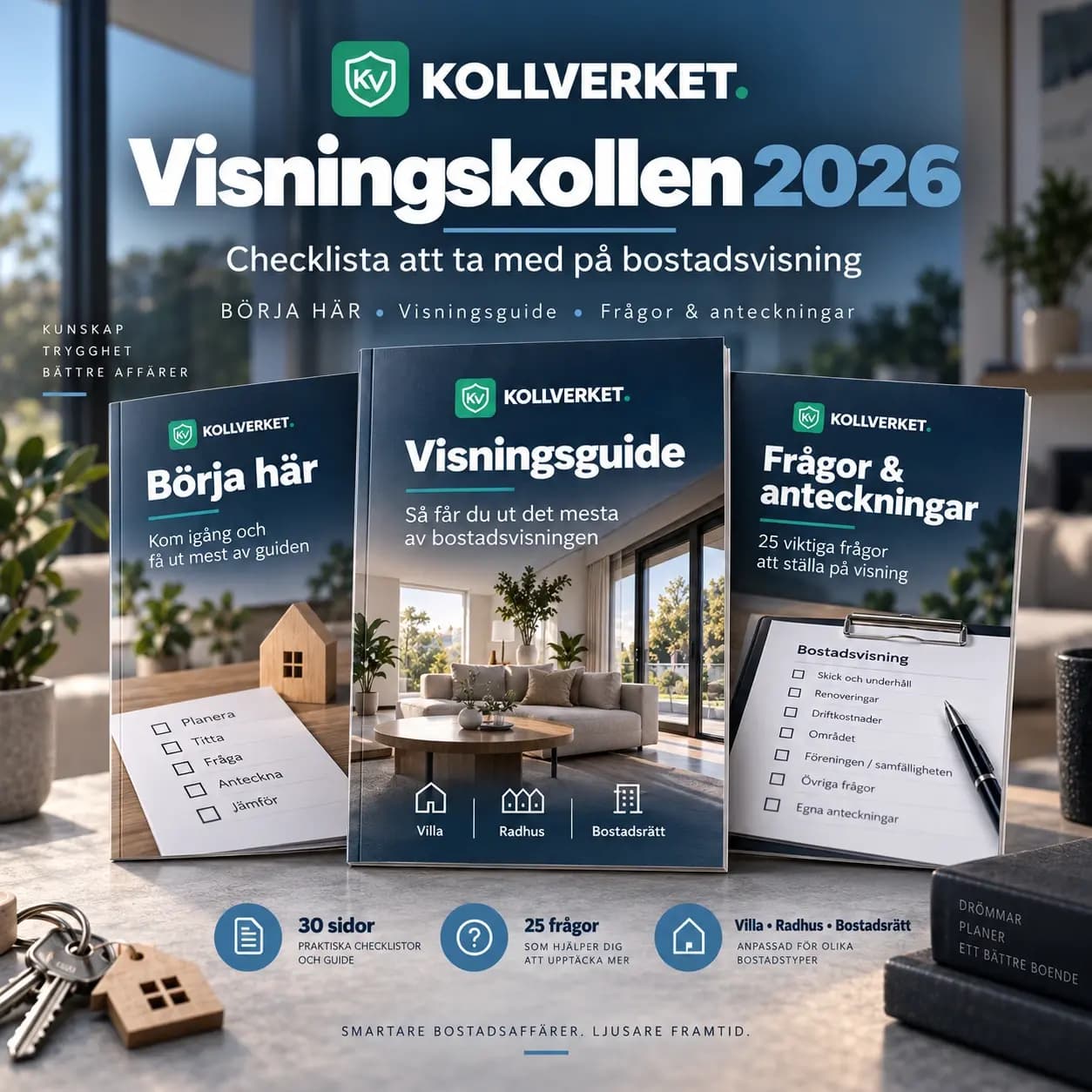 Visningskollen 2026 från Kollverket med checklista och frågor att använda på bostadsvisning